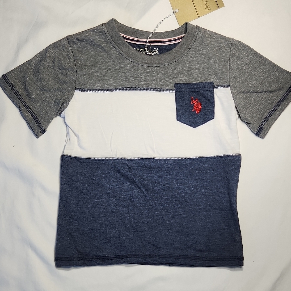 U.S. Polo Assn Boys Colorblock T-Shirt Size L (6) | NWT